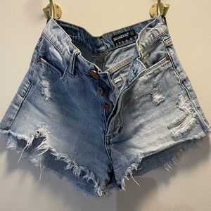 Blank NYC denim distressed high waisted shorts size 27